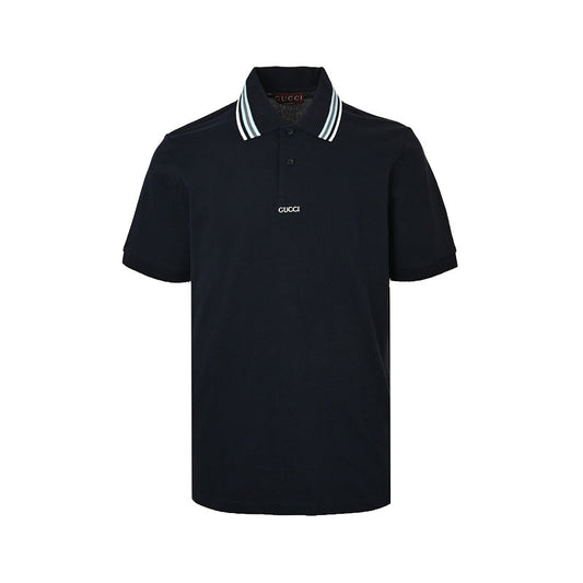 Gucci Logo Tipped Stripe Collar Polo Shirt