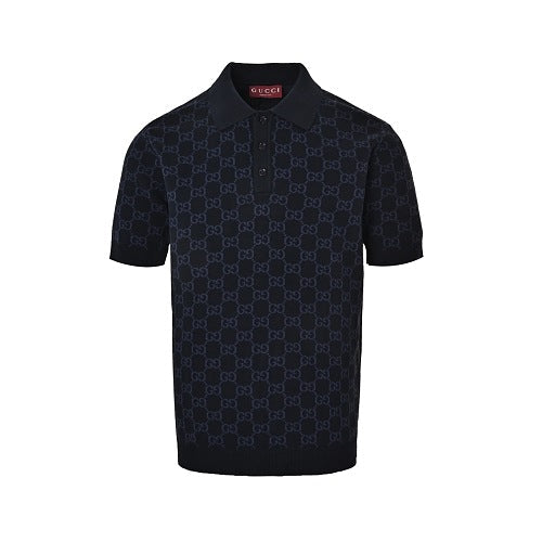 Gucci GG Jacquard Knit Polo Shirt