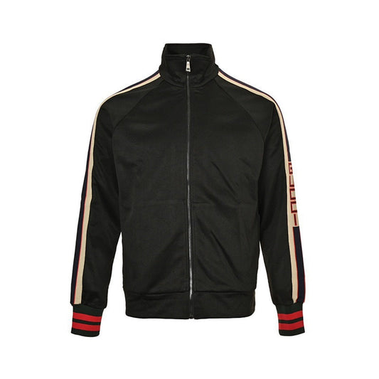 Gucci Black Track Jacket with Signature Side Stripe