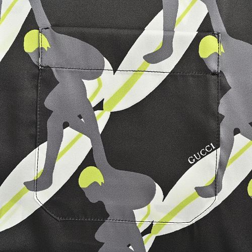 Gucci Abstract Camo Print Short-Sleeve Camp Collar Shirt