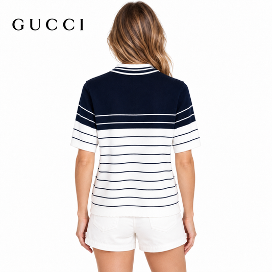 Gucci Unisex G805 Jacquard Polo Sweater