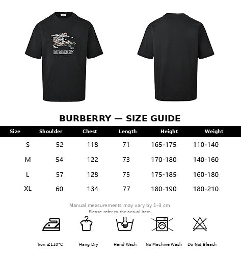 Burberry Casual Short-Sleeve T-Shirt – Black or White