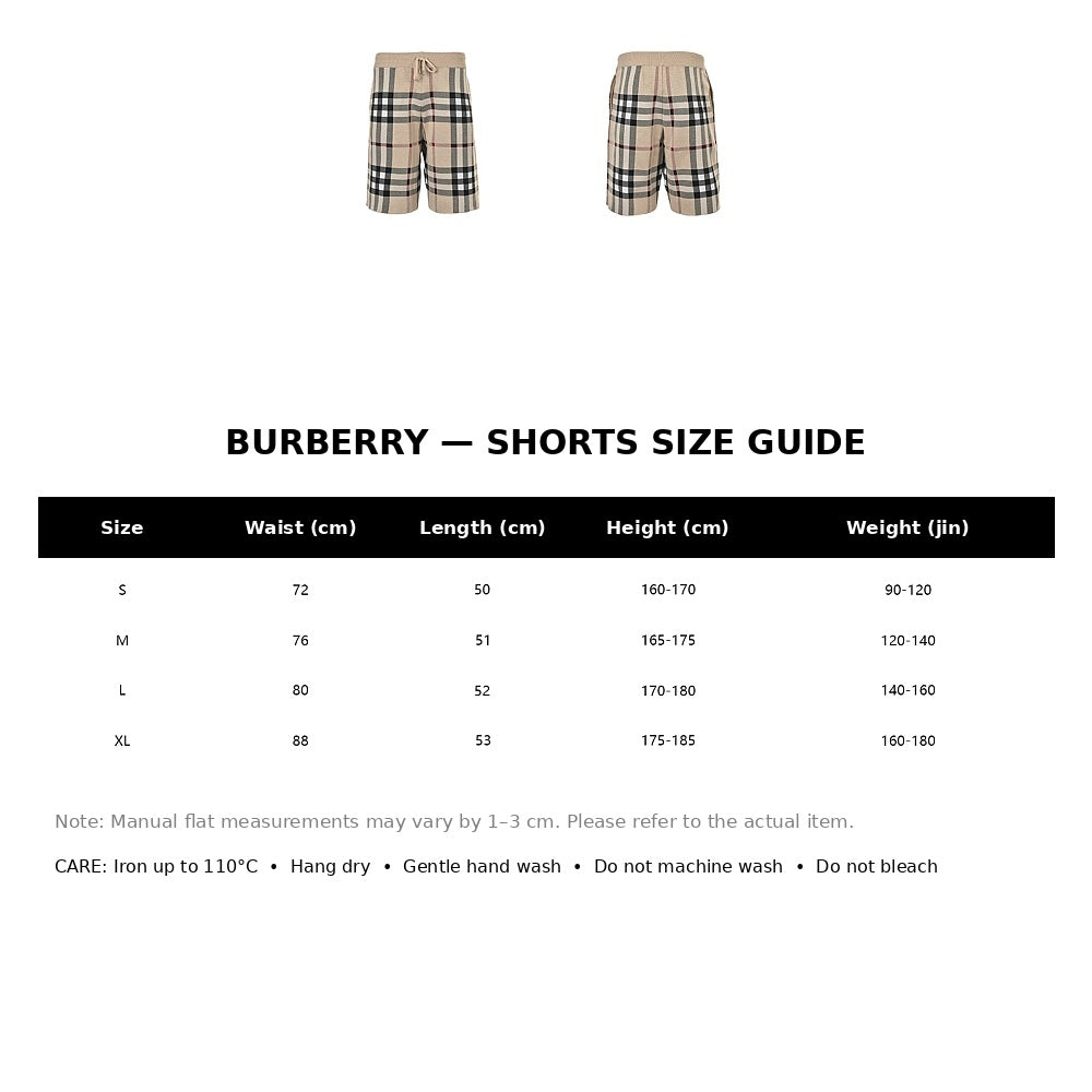 Burberry Casual Shorts#25 - English Size Chart