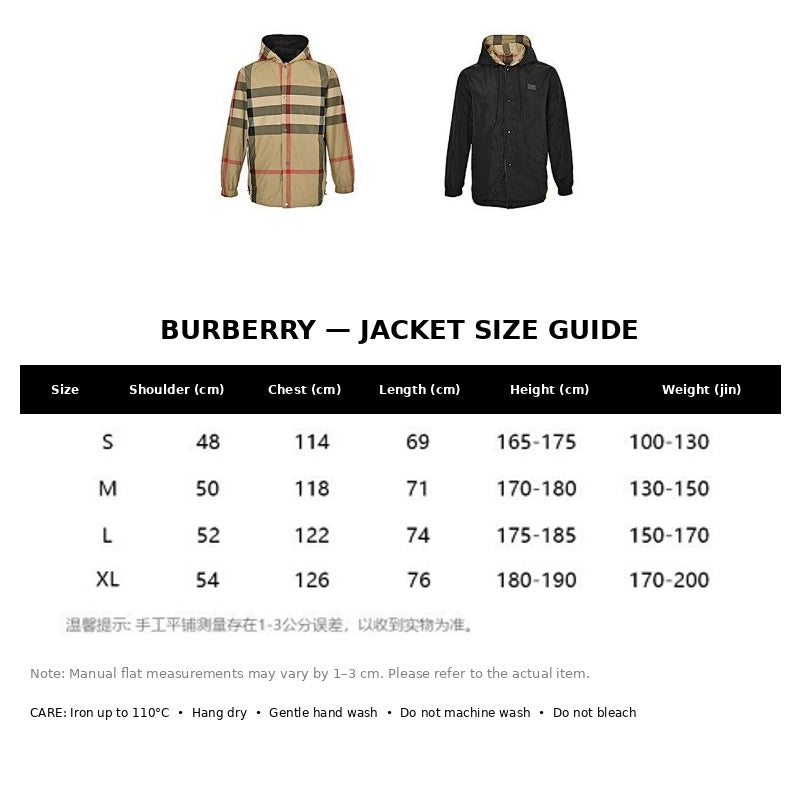 Burberry Casual Jacket#17 - English Size Chart