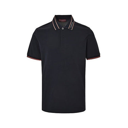 Gucci Web Stripe Tipped Polo Shirt