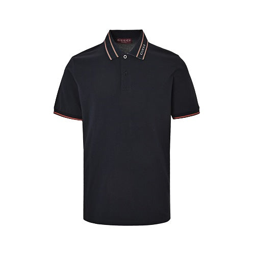 Gucci Web Stripe Tipped Polo Shirt