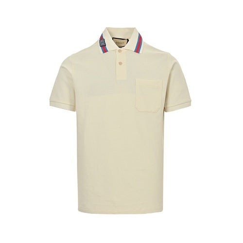 Gucci GG Patch Web Stripe Polo Shirt