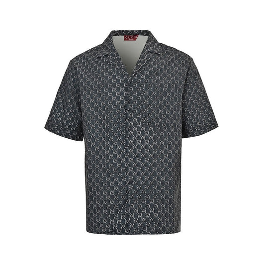 Gucci GG Monogram All-Over Print Camp Collar Shirt