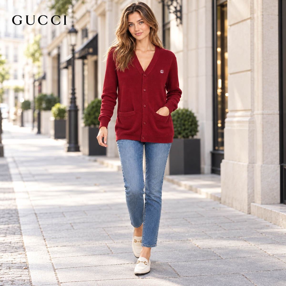 Gucci Unisex Embroidered Cardigan