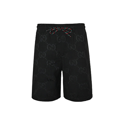 Gucci GG Monogram Shorts – Tonal Black with Web Drawstring