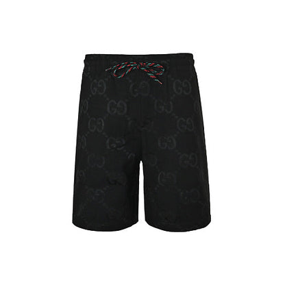 Gucci GG Monogram Shorts – Tonal Black with Web Drawstring