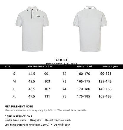 Gucci Embroidered Logo Polo Shirt — White Piqué
