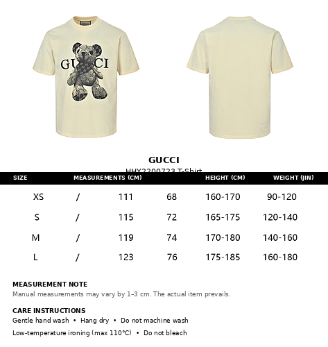 Gucci GG Teddy Bear Graphic T-Shirt — Ivory
