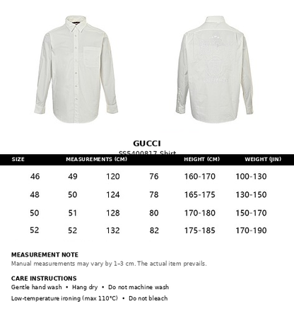 Gucci Signature Script Allover Print Striped Cotton Shirt — Light Blue