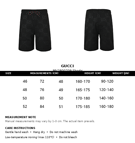Gucci GG Monogram Shorts – Tonal Black with Web Drawstring
