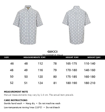 Gucci Signature Script Striped Cotton Long-Sleeve Shirt — Light Blue