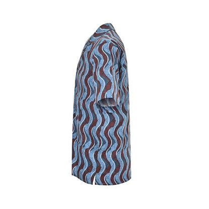 Gucci Wave Print Short-Sleeve Bowling Shirt
