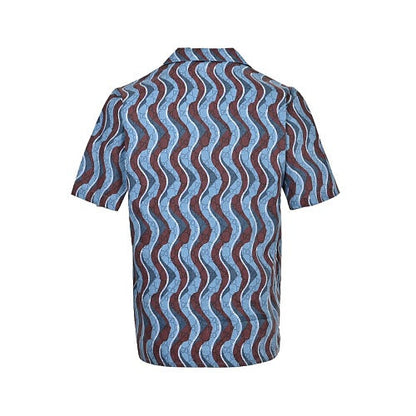 Gucci Wave Print Short-Sleeve Bowling Shirt