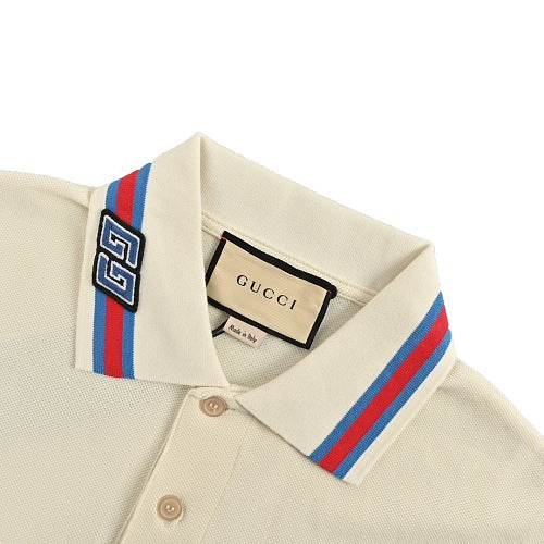 Gucci GG Patch Web Stripe Polo Shirt