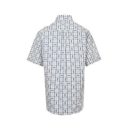 Gucci Signature Script Striped Cotton Long-Sleeve Shirt — Light Blue