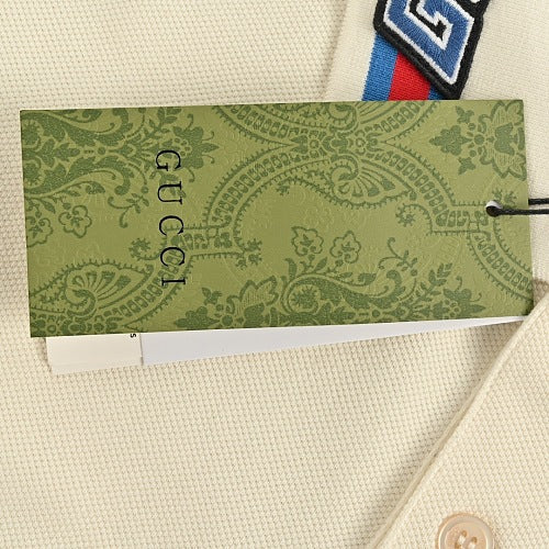 Gucci GG Patch Web Stripe Polo Shirt