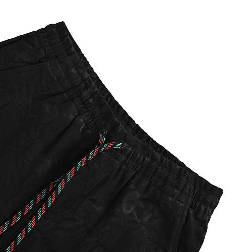 Gucci GG Monogram Shorts – Tonal Black with Web Drawstring