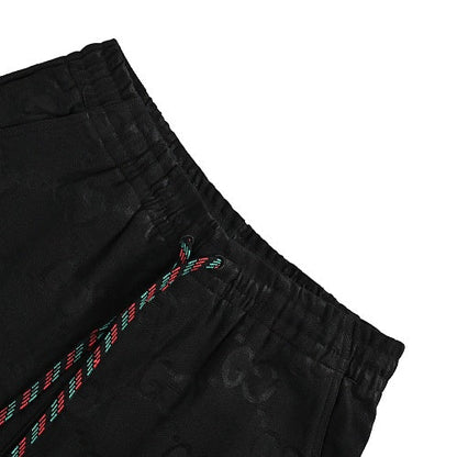 Gucci GG Monogram Shorts – Tonal Black with Web Drawstring