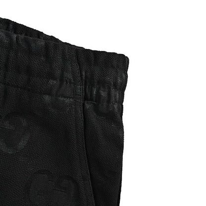 Gucci GG Monogram Shorts – Tonal Black with Web Drawstring