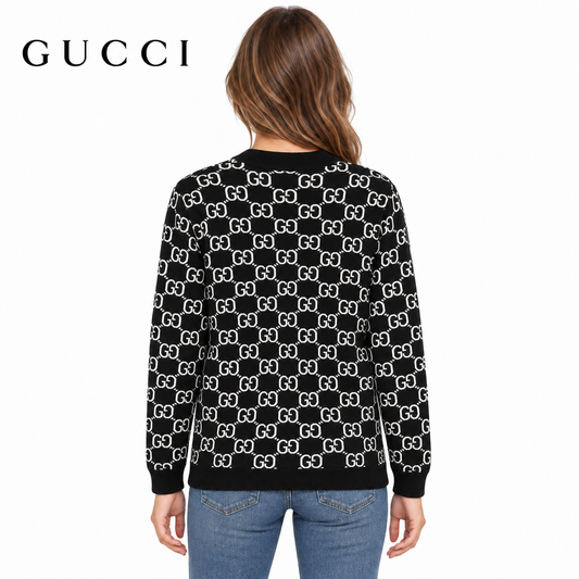 Gucci Unisex Monogram Double-G Jacquard Cardigan