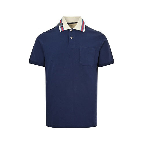 Gucci GG Patch Web Stripe Polo Shirt