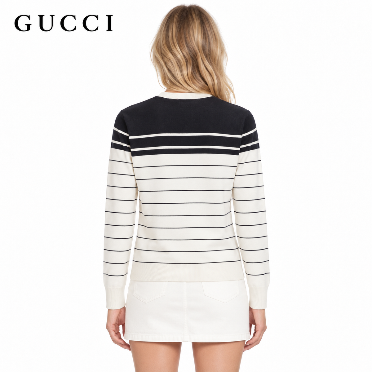 Gucci Unisex Embroidered Striped Cardigan