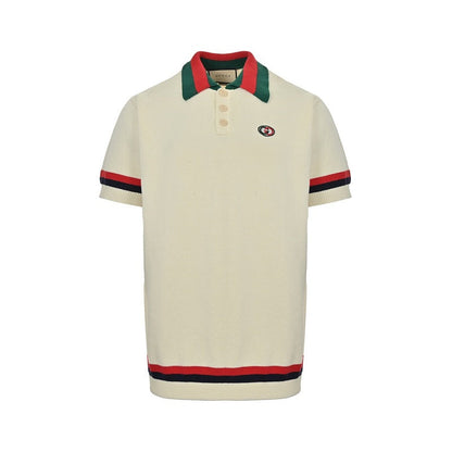 Gucci Web Stripe Knit Polo Shirt