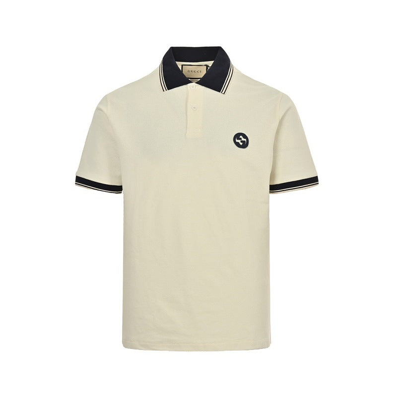 Gucci GG Monogram Diagonal Print Polo Shirt – White