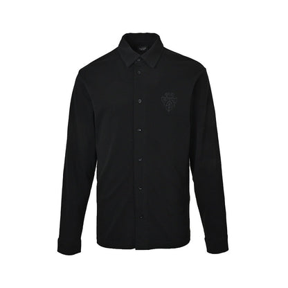 Gucci Tonal Emblem Long-Sleeve Shirt in Black