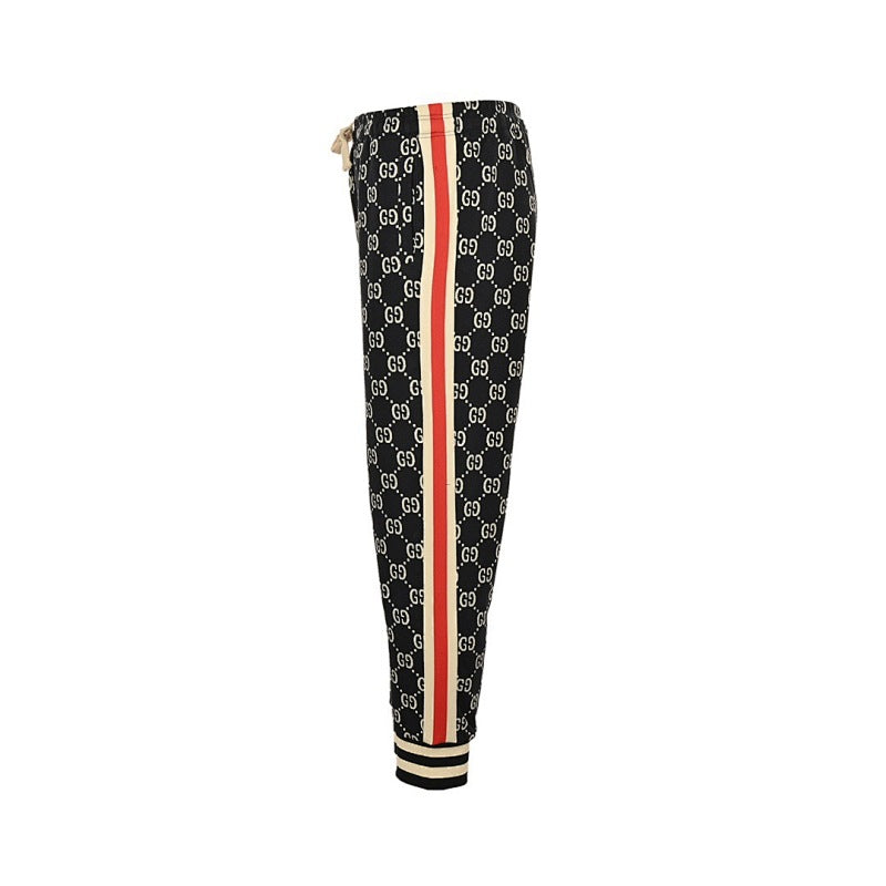 Gucci GG Monogram Jogger Pants with Web Stripe