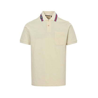 Gucci GG Web Stripe Collar Polo Shirt