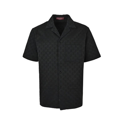 Gucci GG Monogram Jacquard Camp Collar Short-Sleeve Shirt
