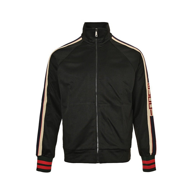 Gucci Black Track Jacket with Signature Side Stripe