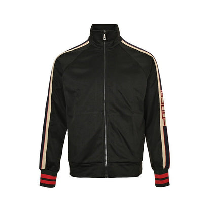 Gucci Black Track Jacket with Signature Side Stripe