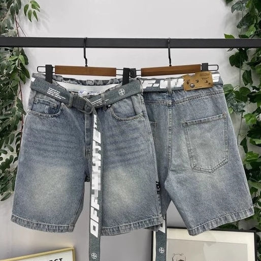 OFF-Whlte Lettering denim shorts#28
