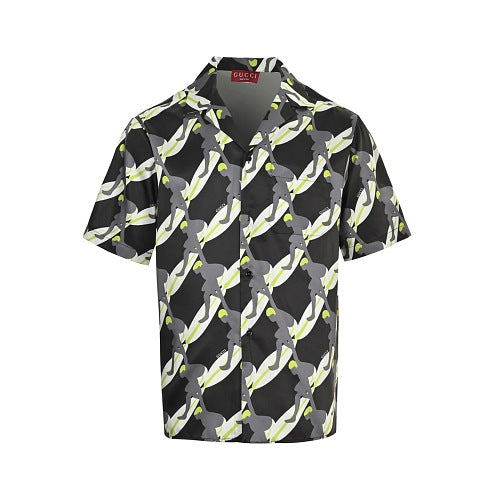Gucci Abstract Camo Print Short-Sleeve Camp Collar Shirt