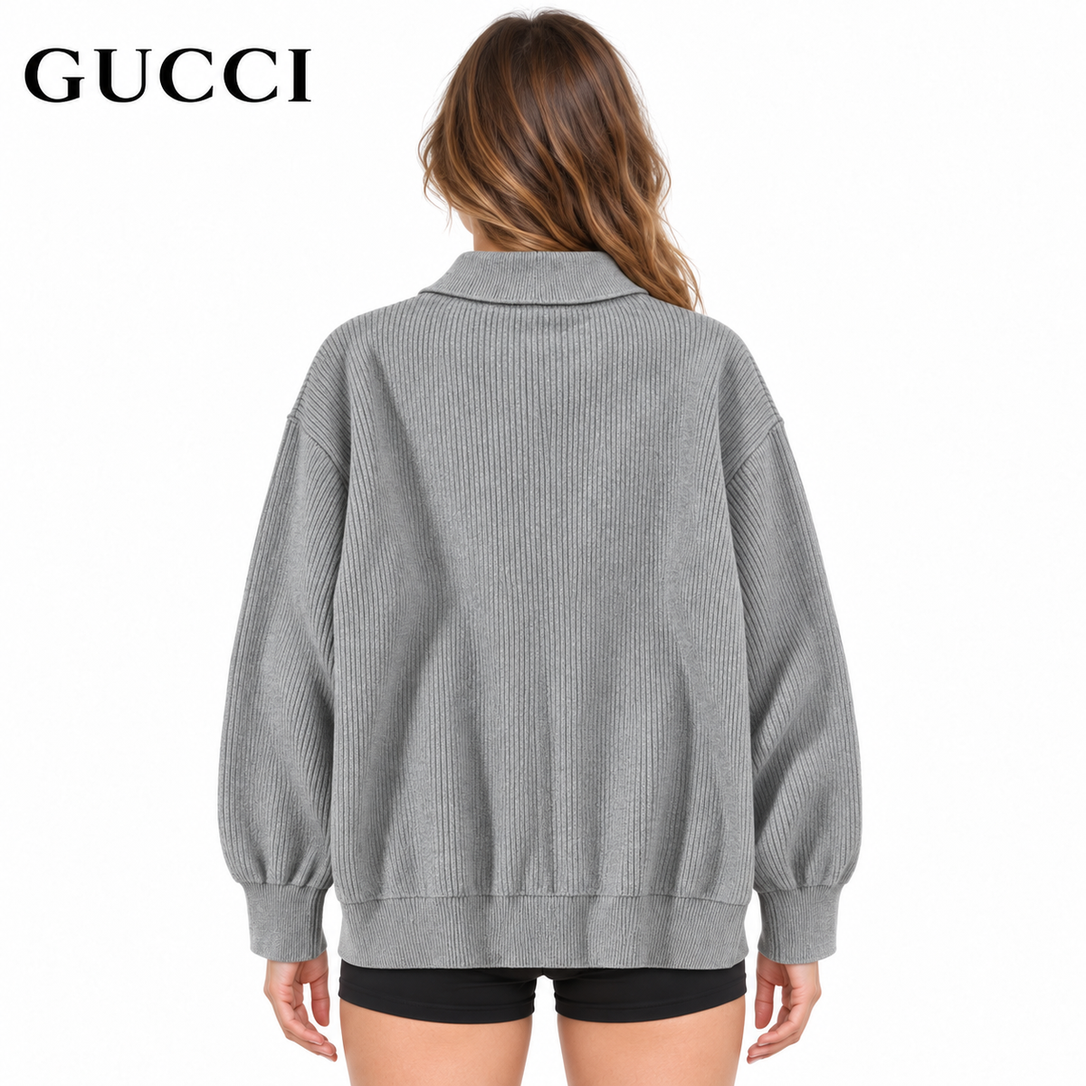 Gucci Unisex Double-G Embroidered Zip-Up Cardigan
