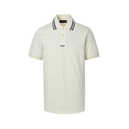 Gucci Logo Tipped Stripe Collar Polo Shirt