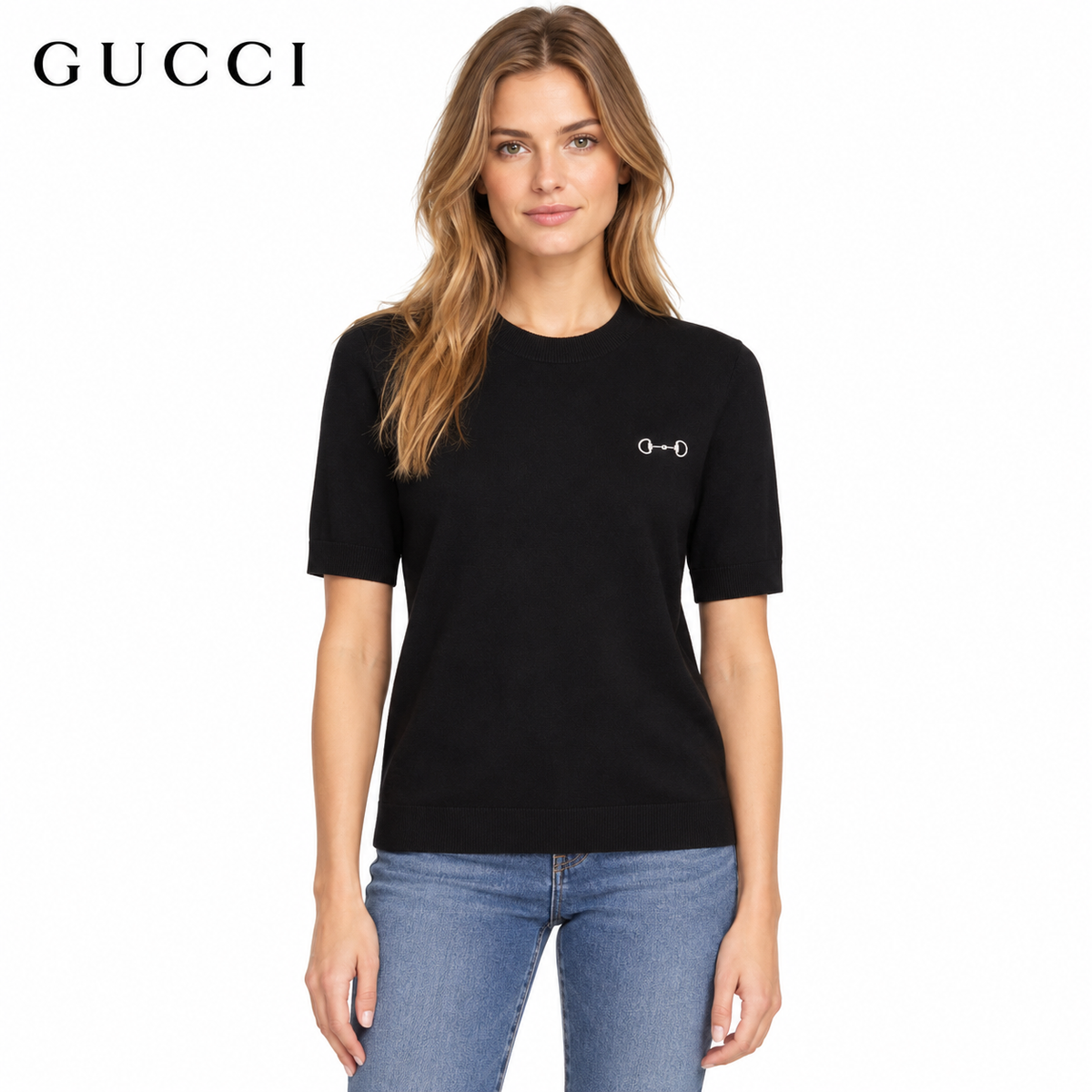 Gucci Unisex Double-G Embroidered Crewneck Sweater