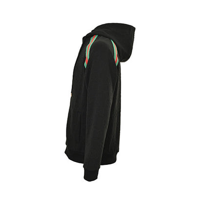 Gucci Web Stripe Full-Zip Hoodie – Black & White Oversized