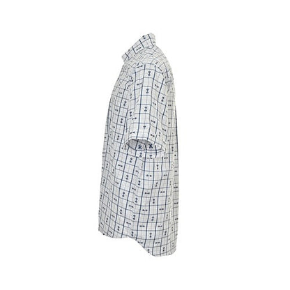 Gucci Horsebit Check Print Short-Sleeve Shirt in White