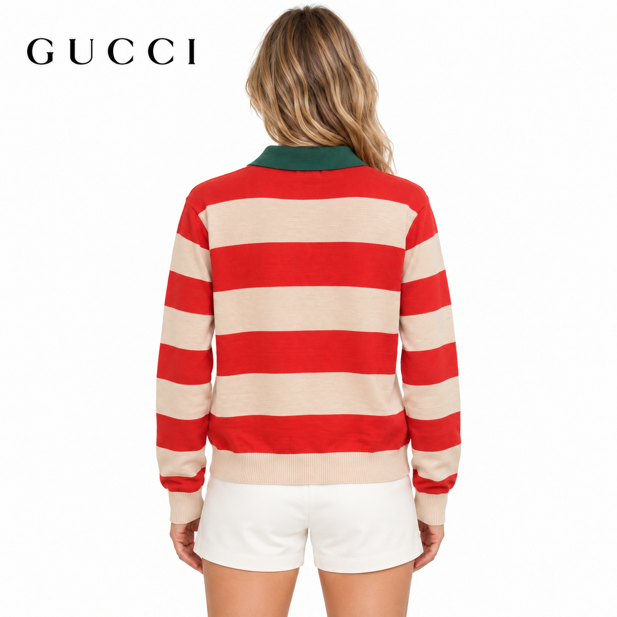 Gucci Unisex Striped Polo Sweater