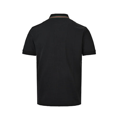 Gucci Web Stripe Collar GG Embroidered Polo Shirt