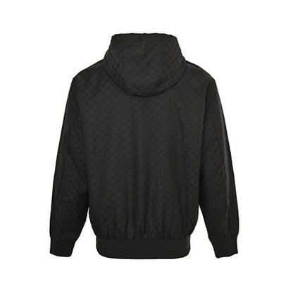 Gucci Textured Bomber Hoodie Jacket – Black & Military Green