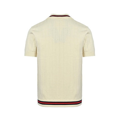 Gucci Interlocking G Embroidered Knit Polo Shirt